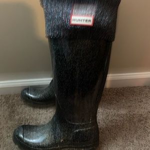 Cosmic glitter knee high Hunter Wellie